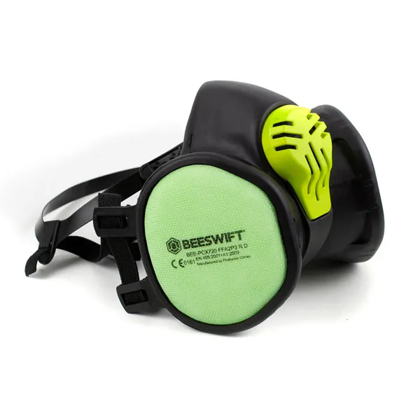 Beeswift FFA2P3 Maintenance Free Half Mask — Black/Green
